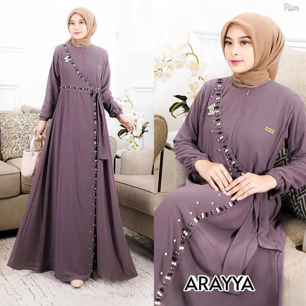BISA'COD ARAYYA MAXI Dress Ceruty Babydoll M L XL / Baju Gamis Wanita Terbaru 2023 / Baju Kondangan 