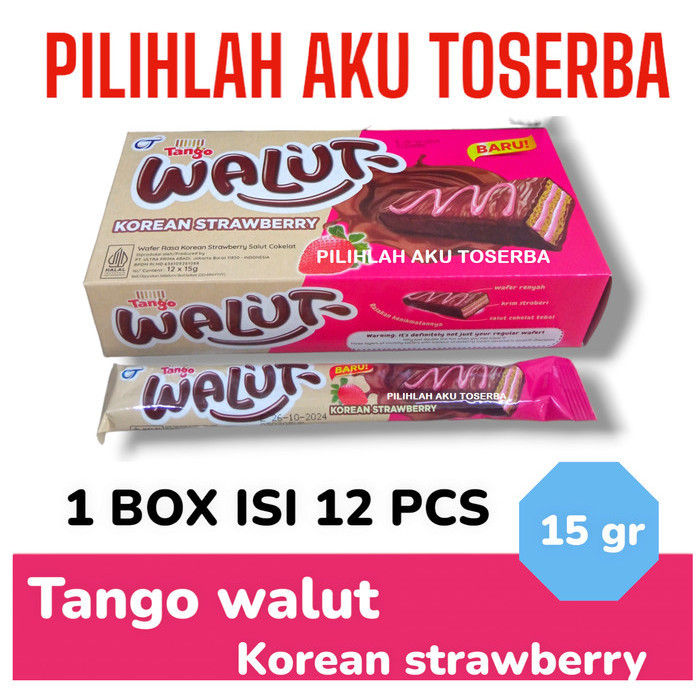 

Wafer Tango WALUT KOREAN STRAWBERRY isi 12 sachet - ( HARGA 1 BOX )