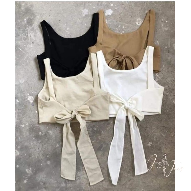 Beverly Tie Ribbon Open Back Tank Top