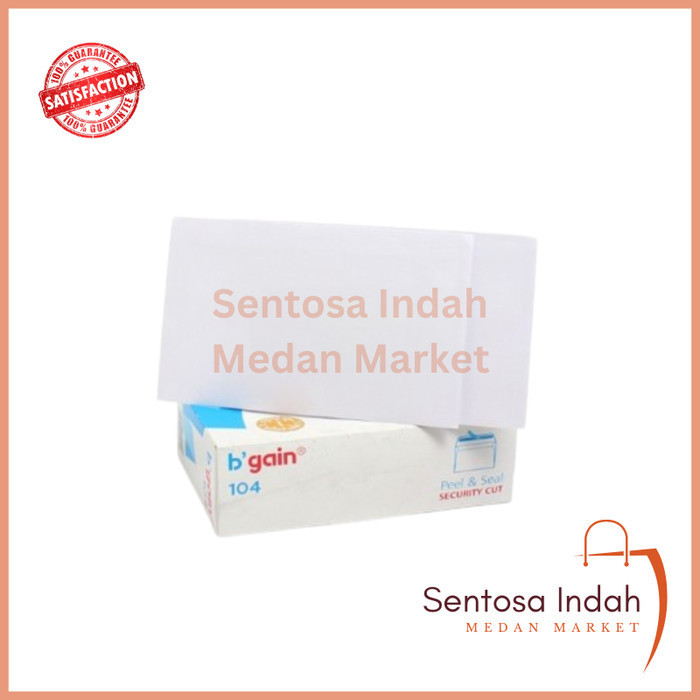 

Amplop Putih B'gain Ukuran 104 95x152 MM Peel & Seal Security Cut