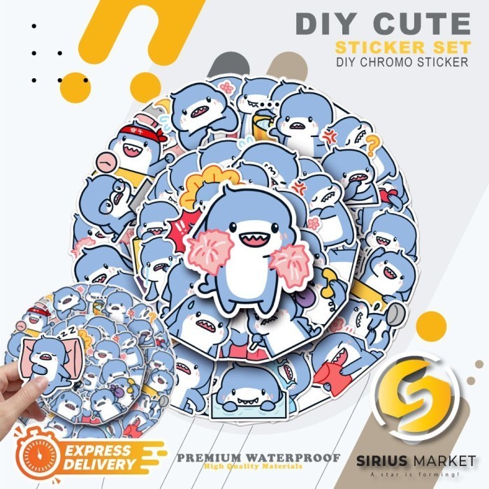 

45 PCS Stickers Series Fat Shark Animal Graffiti Sticker Animal