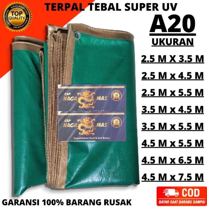 Terpal Tebal A20 Super UV Ukuran 2.5 x 3.5 Terpal Truck/Tenda/Jemuran/Lembaran Siap Pakai