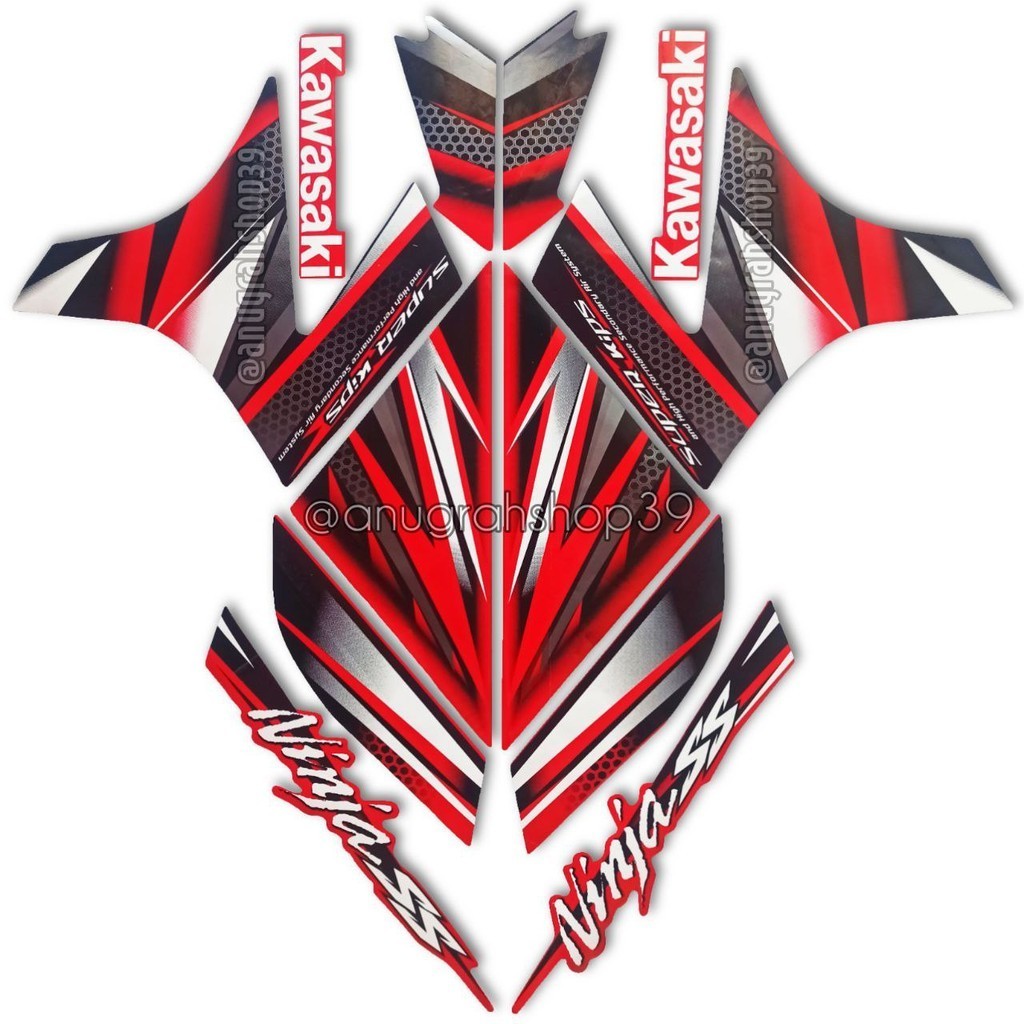 STRIPING KAWASAKI NINJA SS TAHUN 2013 MERAH, LIS STIKER MOTOR NINJA SS 2013, POLET STIKER BODY NINJA