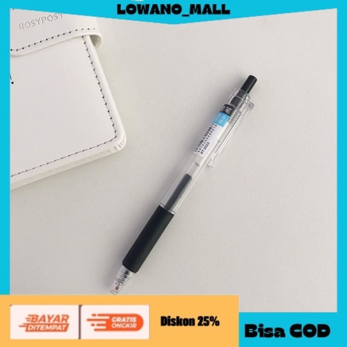 

[[LOWANOMALL]] TERLARIS Pulpen Tinta Hitam Mekanik Pen Gel Aesthetic Alat Tulis Stationery 093 BLACK COD