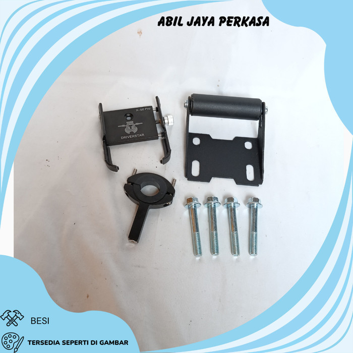 PAKET HOLDER HP BREKET BRACKET GPS HOLDER HP MOTOR PCX 150 PCX 160 COVER STANG HOLDER LOGAM