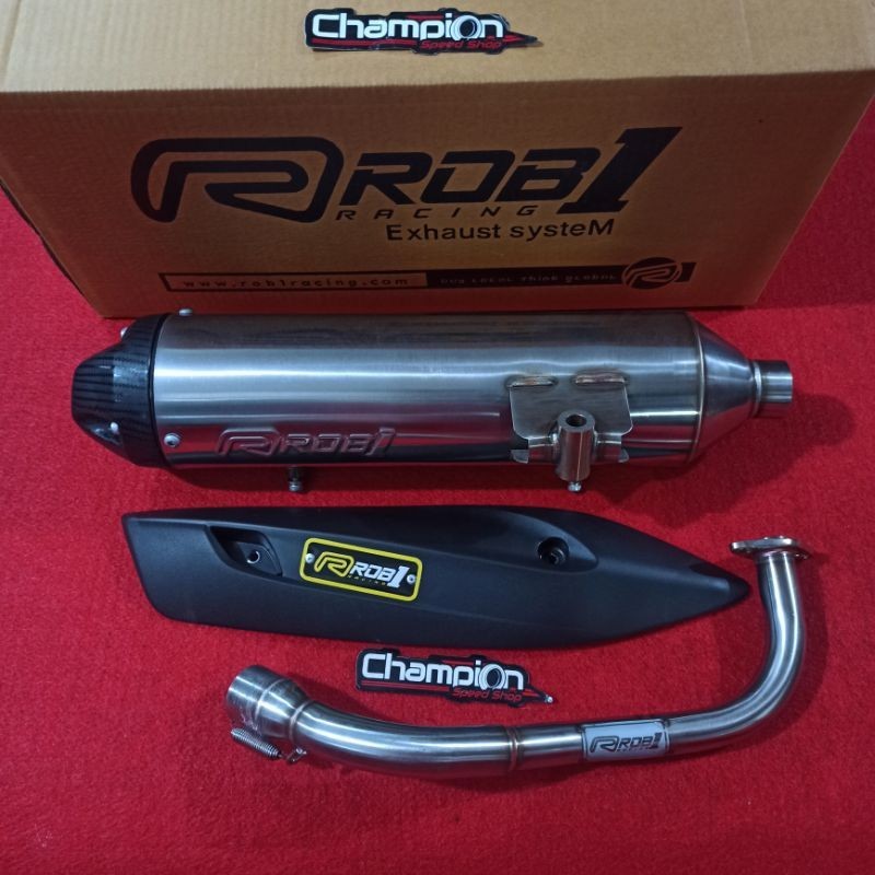 Knalpot Standar Racing Stainless Cup V ROB1 Honda Vario 125 Vario 150 Old Lama