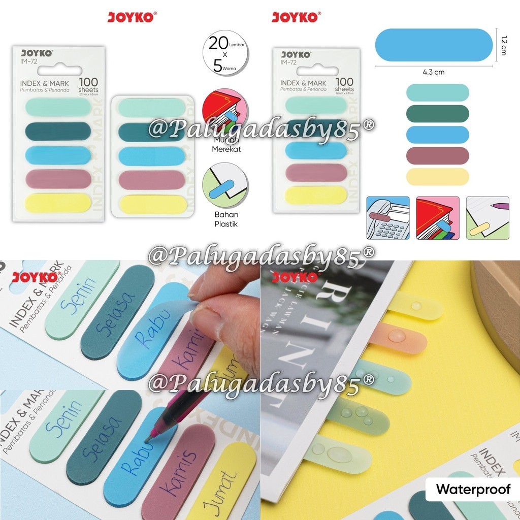 

(1 Set) GROSIR Pembatas Memo Joyko IM-72 Plastik Oval 5 Warna / Index & Mark Penanda Pembatas Joyko IM-72 Plastik / Penanda Joyko IM72 IM 72 / Penanda Joyko Plastik