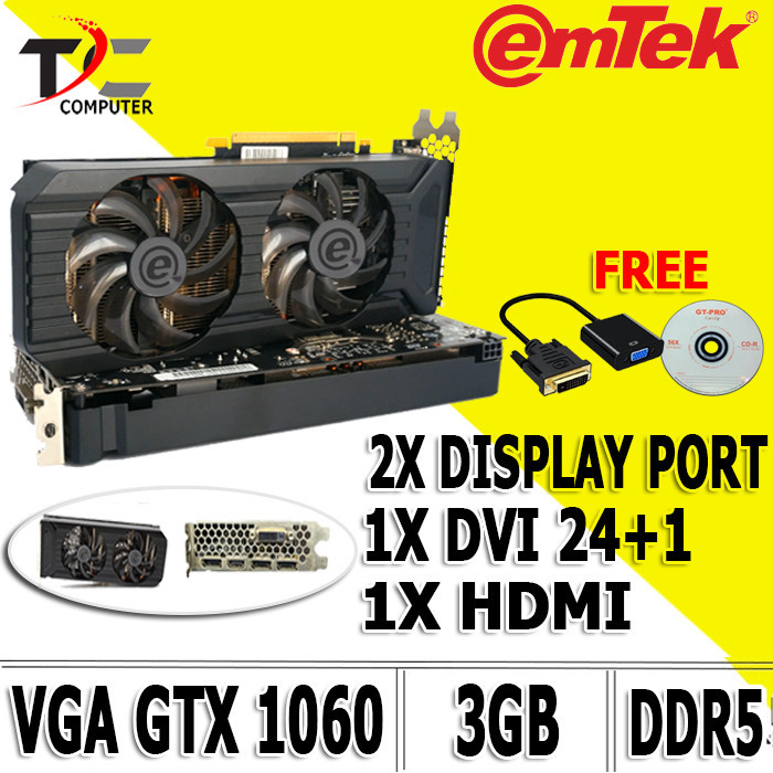 VGA GEFORCE GTX 1060 3GB DDR5 192 BIT GAMING