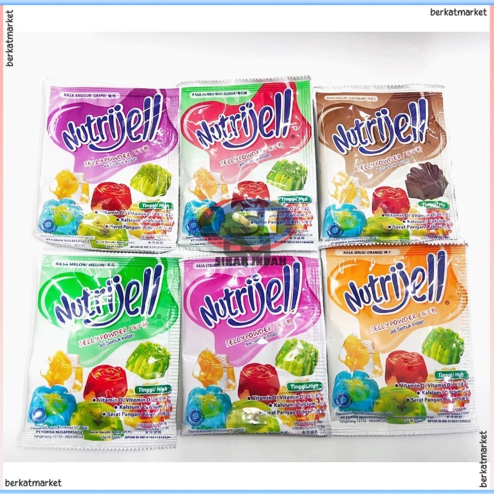 

Nutrijell Jelly Powder Bubuk 15GR Nutrijel Pudding Instan Lapis Susu Santan 110GR 30GR 10GR 15GR 1 24 76 10 36 PCS ML D'jelly Jeli Puding Agar Instant Serbuk Sachet Box Rasa Plain Cincau Kelapa Coklat Strawberry Mangga Anggur Melon 100% Ekonomis