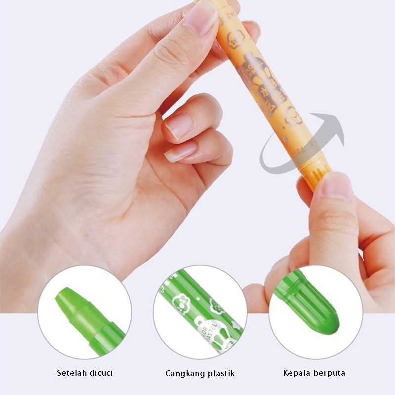 

Grasp Crayon Set 48 Warna Mata Sedang Silky Crayon Water Soluble Crayons Krayon Licin Grasp