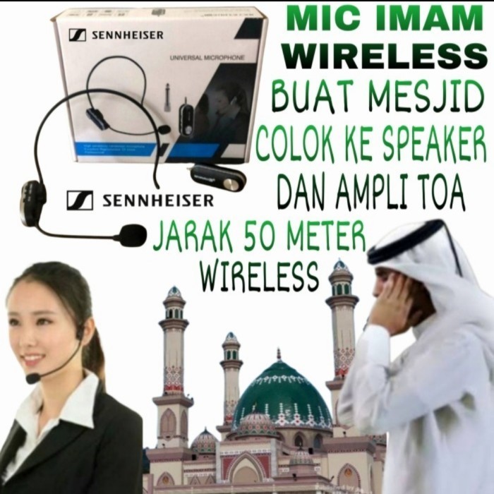 Mic Wireless Sennheiser SM-001 Buat Imam Mesjid Ceramah Jarak 50 Meter