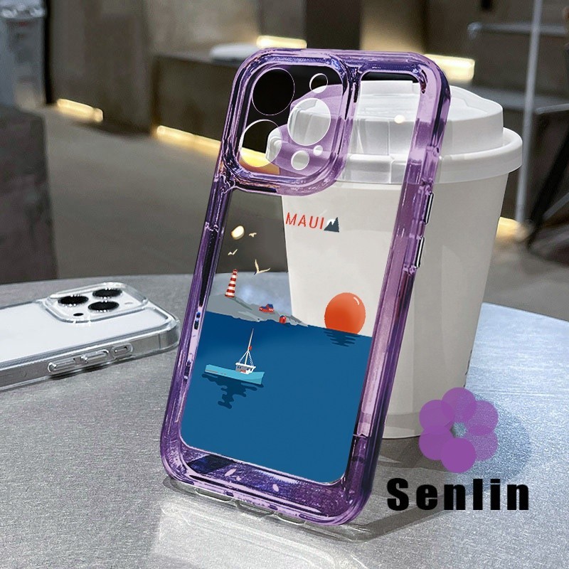 Perahu melayang di laut transparan       Case For OPPO Reno 15 Pro Max  A6x A6 reno 15f A3X A6X A6 P