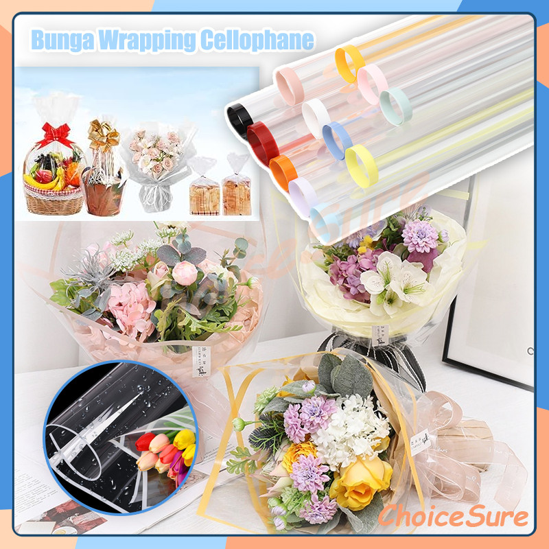 

Bunga Wrapping Cellophane / Flower Wrapping Transparant Line Color / Korean Flower Wrapping List Warna Kertas