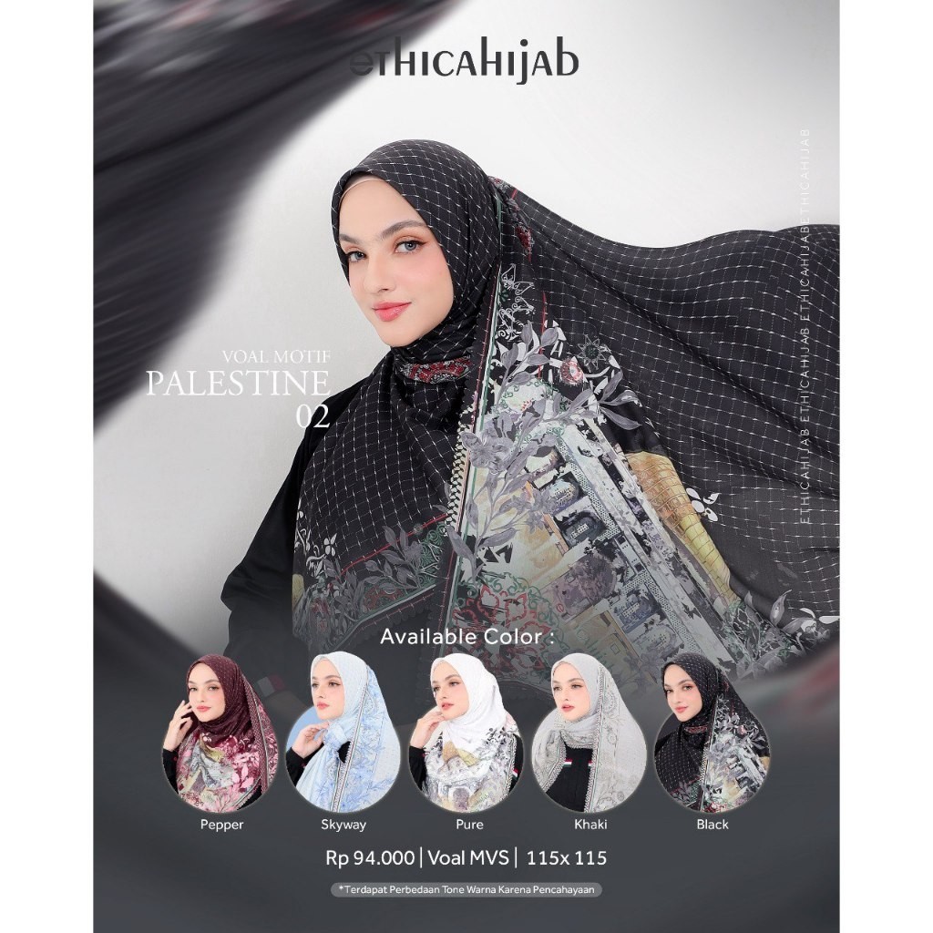 Ethica Hijab Palestine 02 Motif Hijab Palestine premium / Hijab Motif Palestina / Hijab Motif / Hija