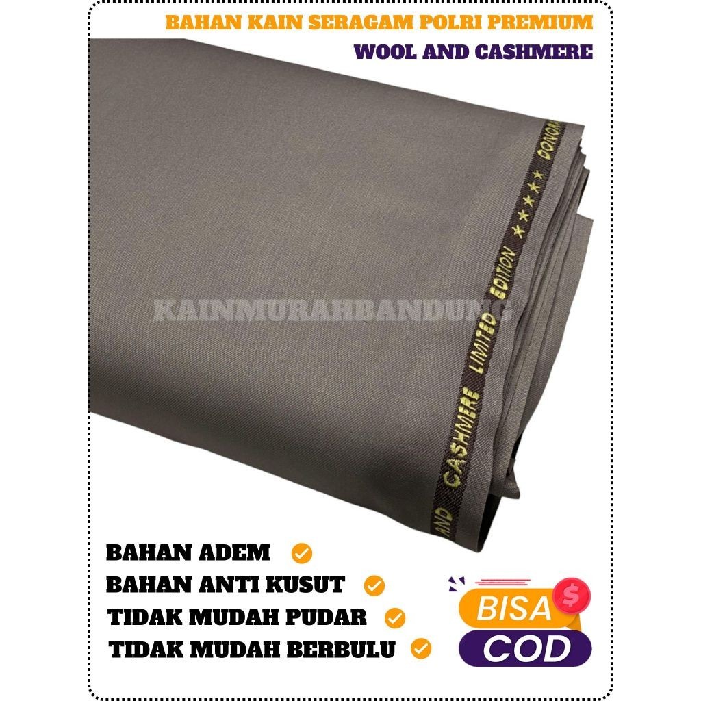 Kain polri/ kain pdh polri/ kain setelan seragam dinas pdh polri wool adem