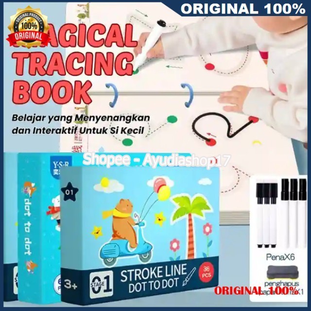 

Magical Tracking Book Magic Workbook Mainan Edukasi Belajar Yang Menyenangkan Dan Interaktif Untuk Si Kecil ORI