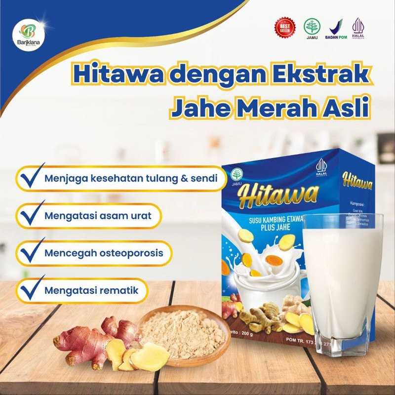 

HITAWA SUSU KAMBING ETAWA PLUS HERBAL JAHE 200gr MENJAGA KESEHATAN SENDI