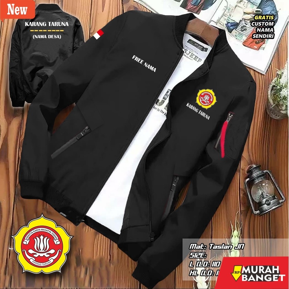 jaket bomber pria original JAKET BOMBER PARASUT KARANG TARUNA / JAKET BOMBER BOLAK BALIK / JAKET BOM