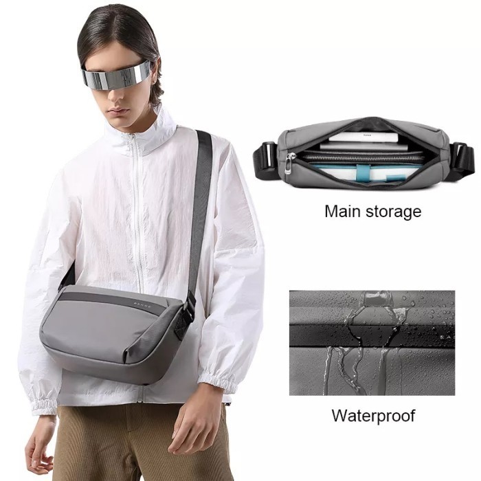 [TERMURAH] Bange BG2871 Tas Selempang Bange Sling Bag Shoulder Chest Bag Pria - Abu-abu