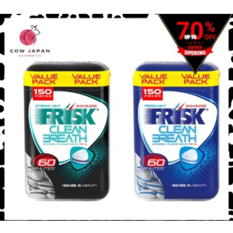 

FRISK CLEAN BREATH Sugarless Permen Anti Nafas Bau for 30 / 60 minutes Original Japan