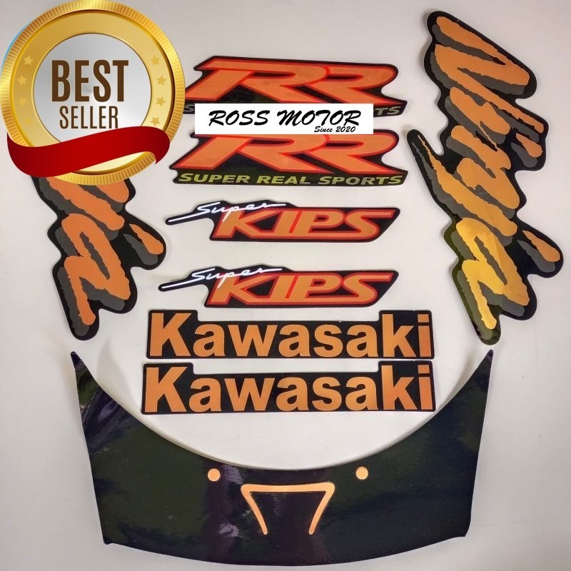 Striping stiker polet kawasaki ninja rr old 2007 2008 body hitam stiker motor list body standar    S