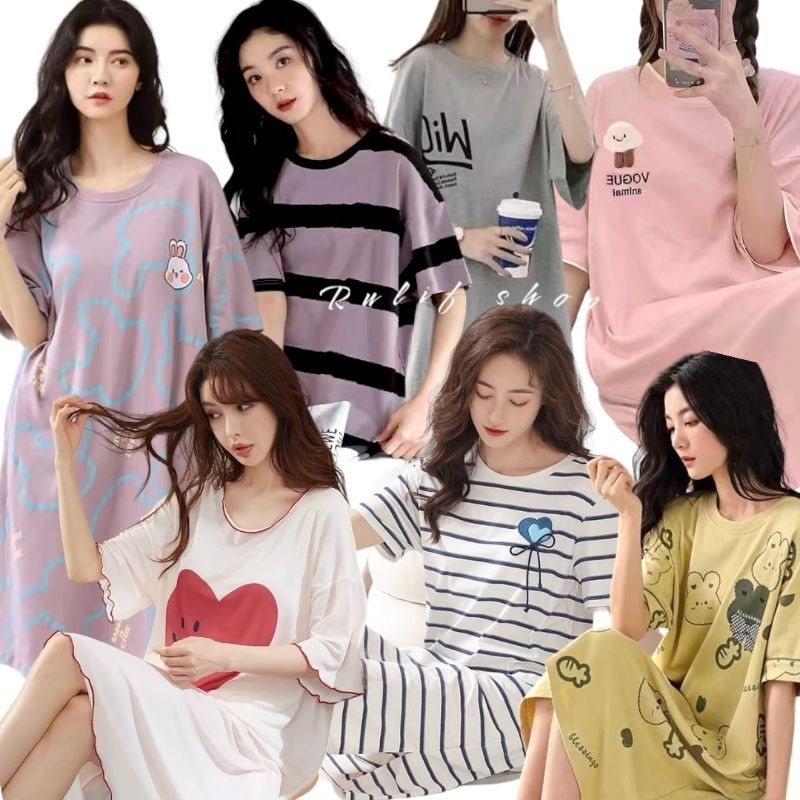 BAJU DASTER KEKINIAN CEWEK WANITA KOREA SPANDEK IMPORT OVERSIZE STREET LENGAN PENDEK SELUTUT SALUR L