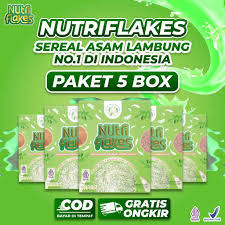 

Paket Nutriflakes 5 Box - Original Minuman Umbi Garut Solusi Atasi Maag Kronis Asam Lambung Gerd Suplemen Makanan Diet Isi 280gr