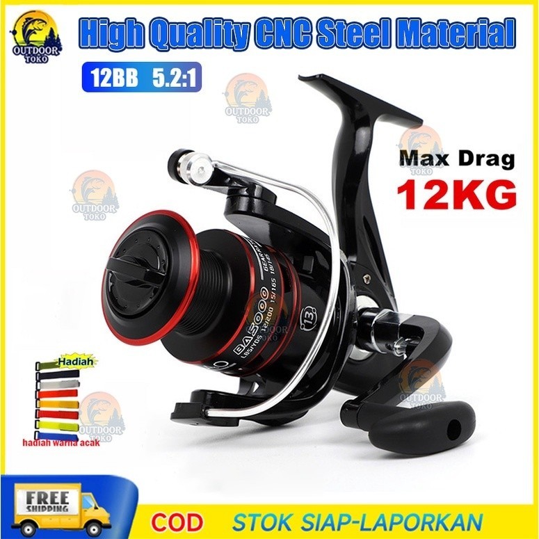 Reel pancing besi 12kg reel pancing gulungan pancing alat pancing reel pancing murah original banan 