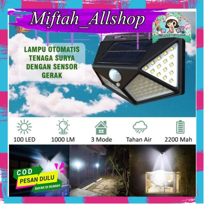 LAMPU SOLAR CELL 100 LED LAMPU TAMAN OUTDOOR 100 LED/ LAMPU SENSOR TEN - SOLAR 100LED