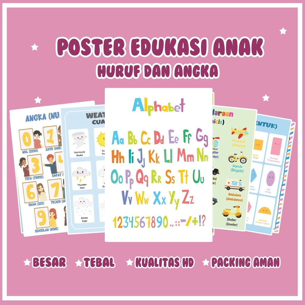 

Print24jam- POSTER DINDING EDUKASI ANAK BELAJAR HURUF ANGKA HEWAN BUAH HURUF HIJAIYAH BANYAK PILIHAN A3