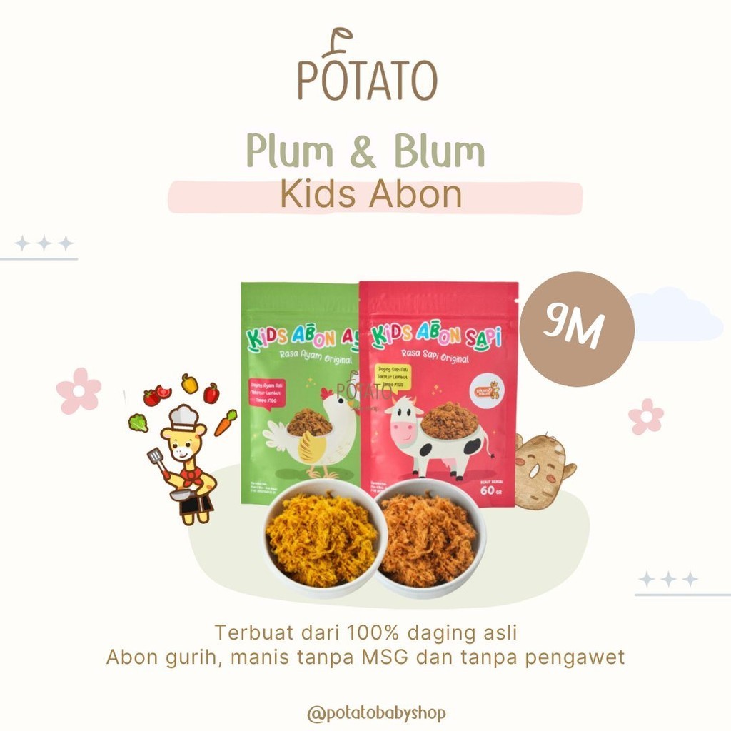 

Plum & Blum Abon Bayi Anak Kids Sapi Abon Ayam Abon Tuna No MSG - 60 gram