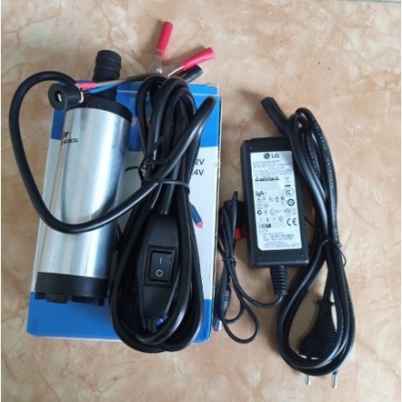 Pompa Bensin DC Pom Mini Pertamini / Pompa Celup / Pompa Transfer BBM Plus Adaptor 12V