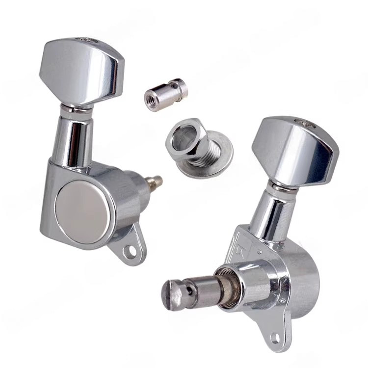 Knob Putar Senar Gitar Listrik dengan Lock Senar, Lock Senar Belakang Knob Senar Gitar Listrik Kayu 