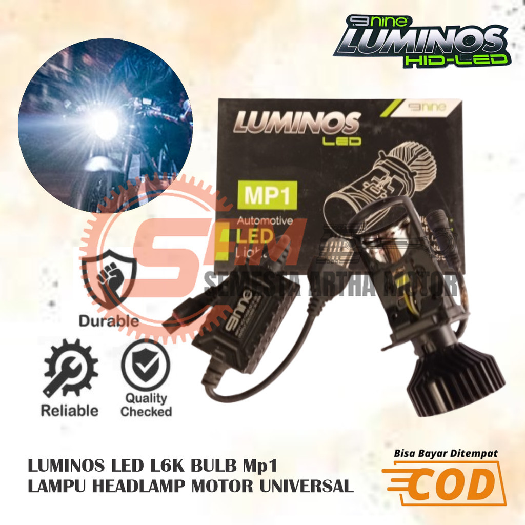 Luminos Headlamp L6K H4 Mini Led Lens Bulb Projector Projie Light Cahaya Fokus