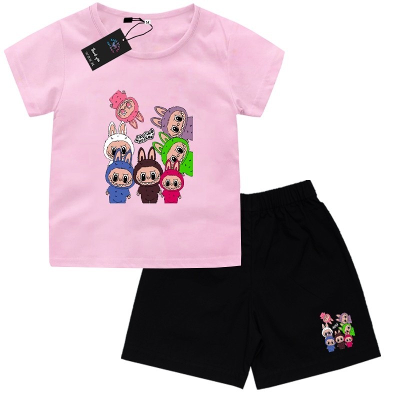 Setelan Labubu Anak   perempuan Kaos Distro keren Anak 9939 Toko Ivy Oktavia