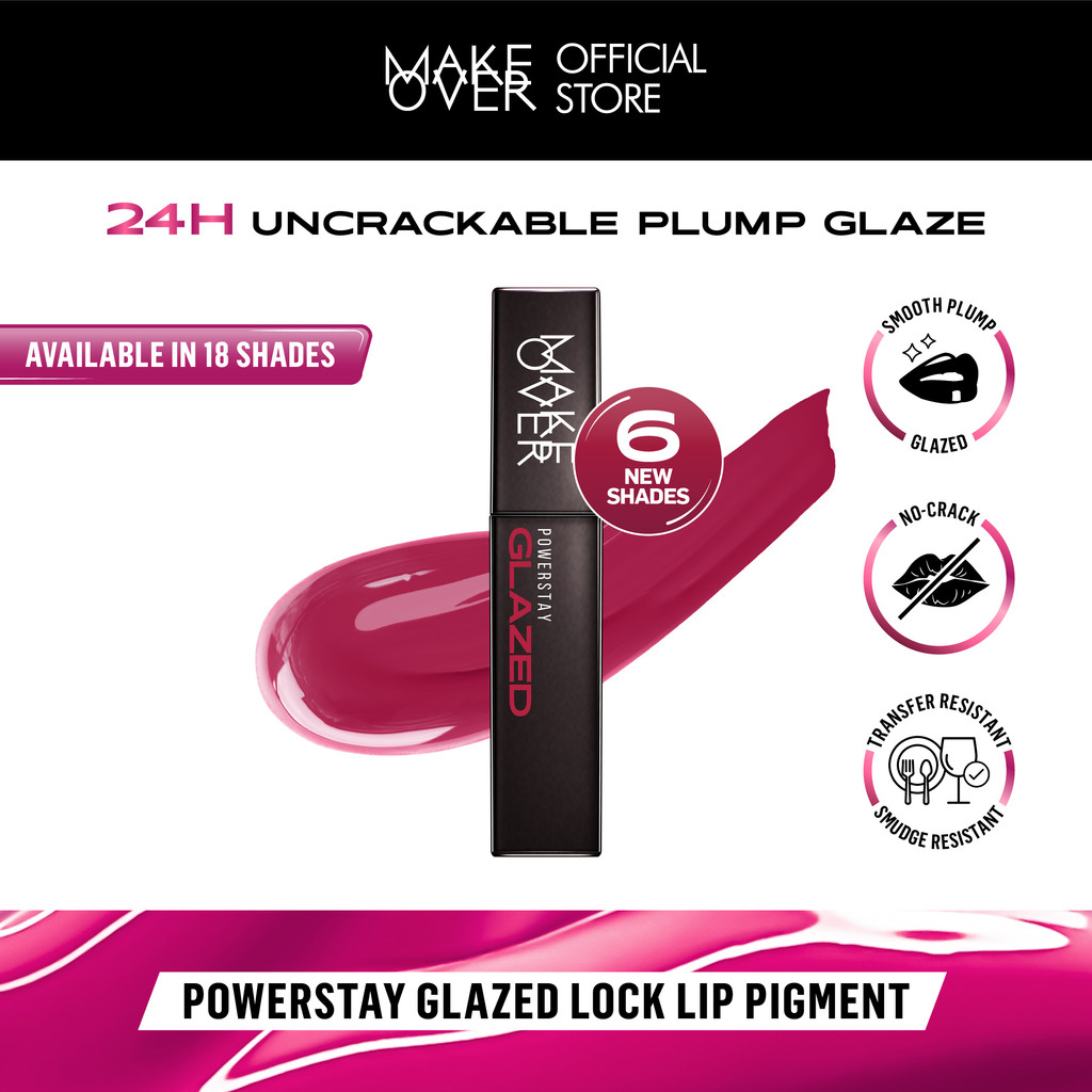 [ SPECIAL PRICE ] MAKE OVER Powerstay Glazed Lock Lip Pigment - Plump Glazed Next Level Lip Gloss Li