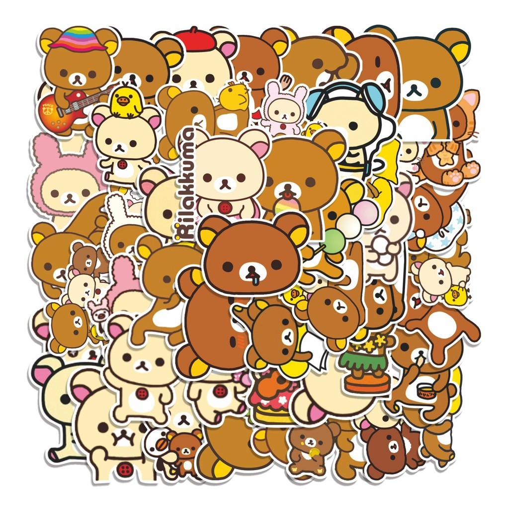 

COD 50 Pcs Stiker RILAKKUMA CARTOON Lucu Anti Air Untuk Dekorasi Notebook Sepeda Skateboard Handphone