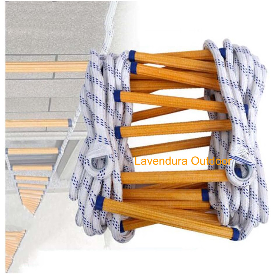 Tangga Tali Gantung Darurat Fire Escape Ladder 5M Tali outbound tangga outbound wahana outbound nyli