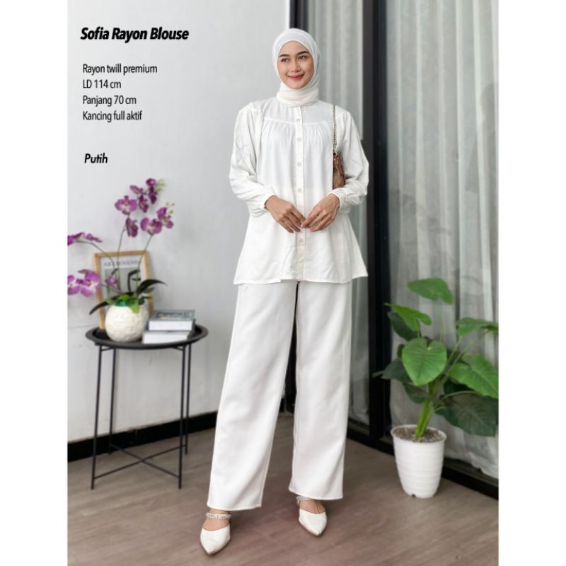 SOFIA BLOUSE RAYON TWILL / Blouse Wanita Rayon Twill / Blouse Polos