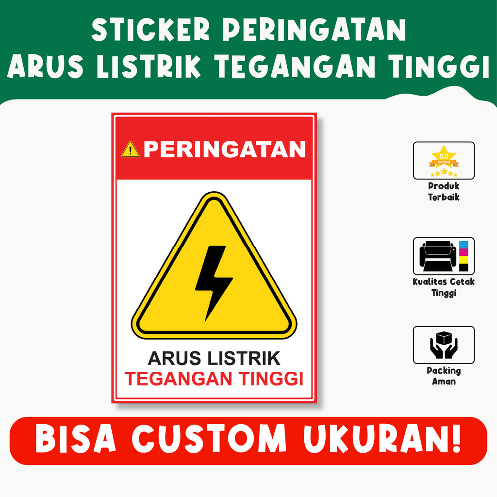 

Sticker Danger High Voltage Tegangan Tinggi – Tanda Peringatan Bahaya Listrik, Bisa Custom Ukuran