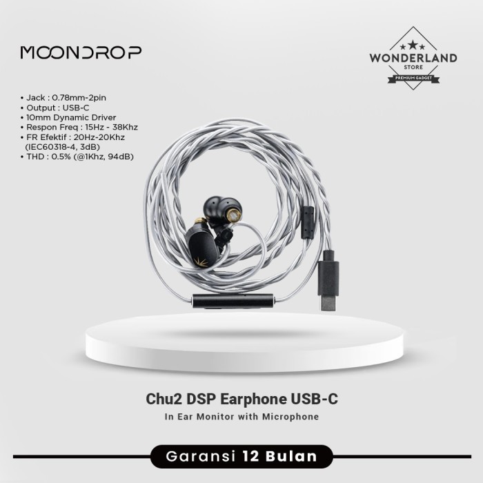 "R.V.Shop" - TERBARU Moondrop Chu 2 / Chu2 / Chu II DSP In Ear Monitors USB-C IEM Earphone