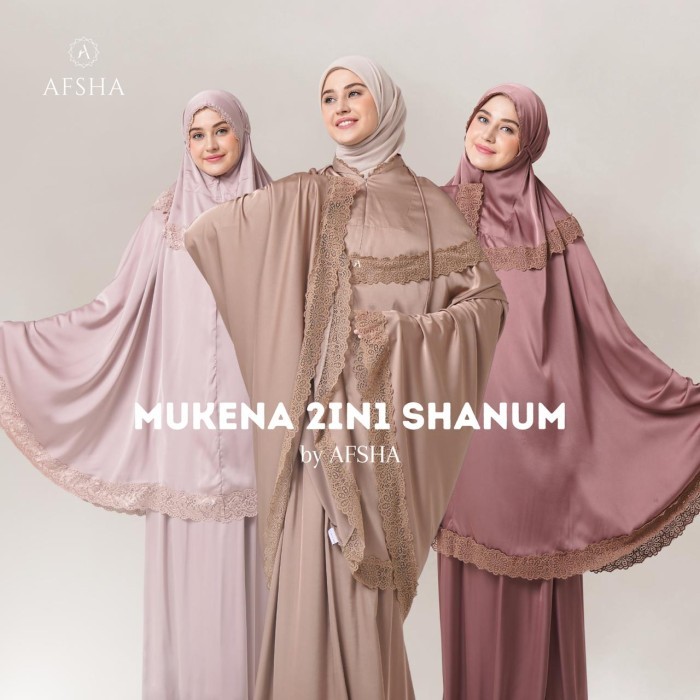 Mukena Shanum Series Afsha Hampers with Box - Bluish Grey