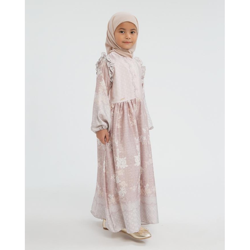 Cottoncut Alaia dress Kids Gamis motif anak perempuan Lengan panjang - Bee, Size 4(4-5y)