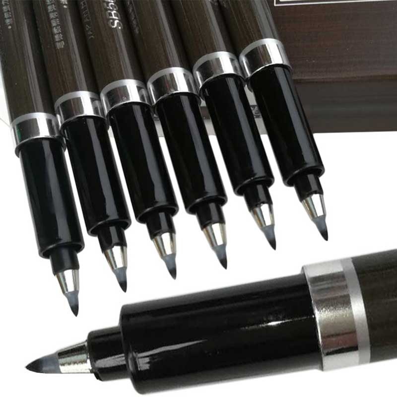 

Chinese Calligraphy Pen Black Lettering Brush Pen Marker For Signature Chinese Learning Stationery School Art Writing Supplies