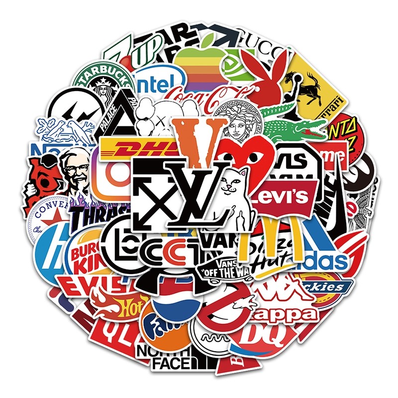 

Stiker Logo Stiker Merk Fesyen LUCU stiker untuk Buku Tempel/Buku Harian/HP/Dekorasi Laptop/Sticker Helm Tahan Air Vinil