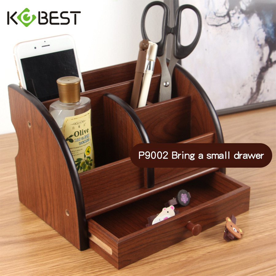 

High-grade Wood Multifunctional Square Pen Desk Students Desktop Stationery Storage Box Desk Ornaments