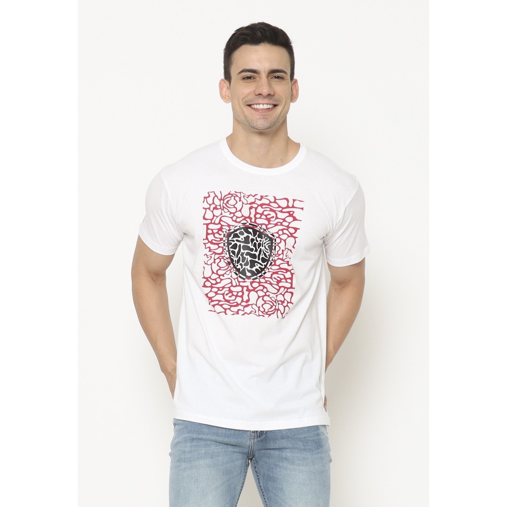 【COD】 Planet Surf Clothing Kaos Pria Lengan Pendek Putih Trapped 212H MTSS11215-WHT Planetsurf Baju 