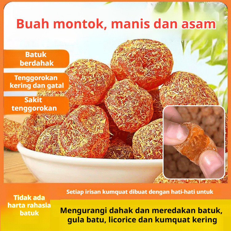 

❤️Promosi Ramadhan❤️[​Kirim cepat dalam 24 jam]Kumquat kering/Kumquat kering alami tanpa bahan tambahan/Kumquat kering kaya vitamin C/ Permen Herbal Batuk /tanpa gula buatan/Terbaik