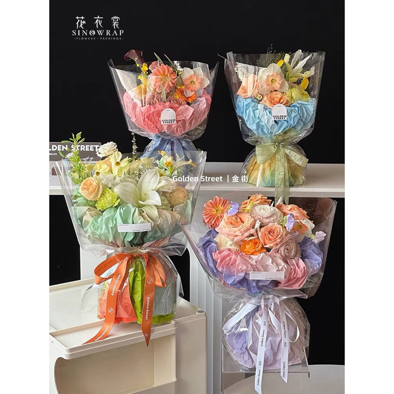 

(20 lembar) FLower Wraping Paper Tissue Warna Gradiasi / Gradient Pear Paper Kertas Bunga Cellophane
