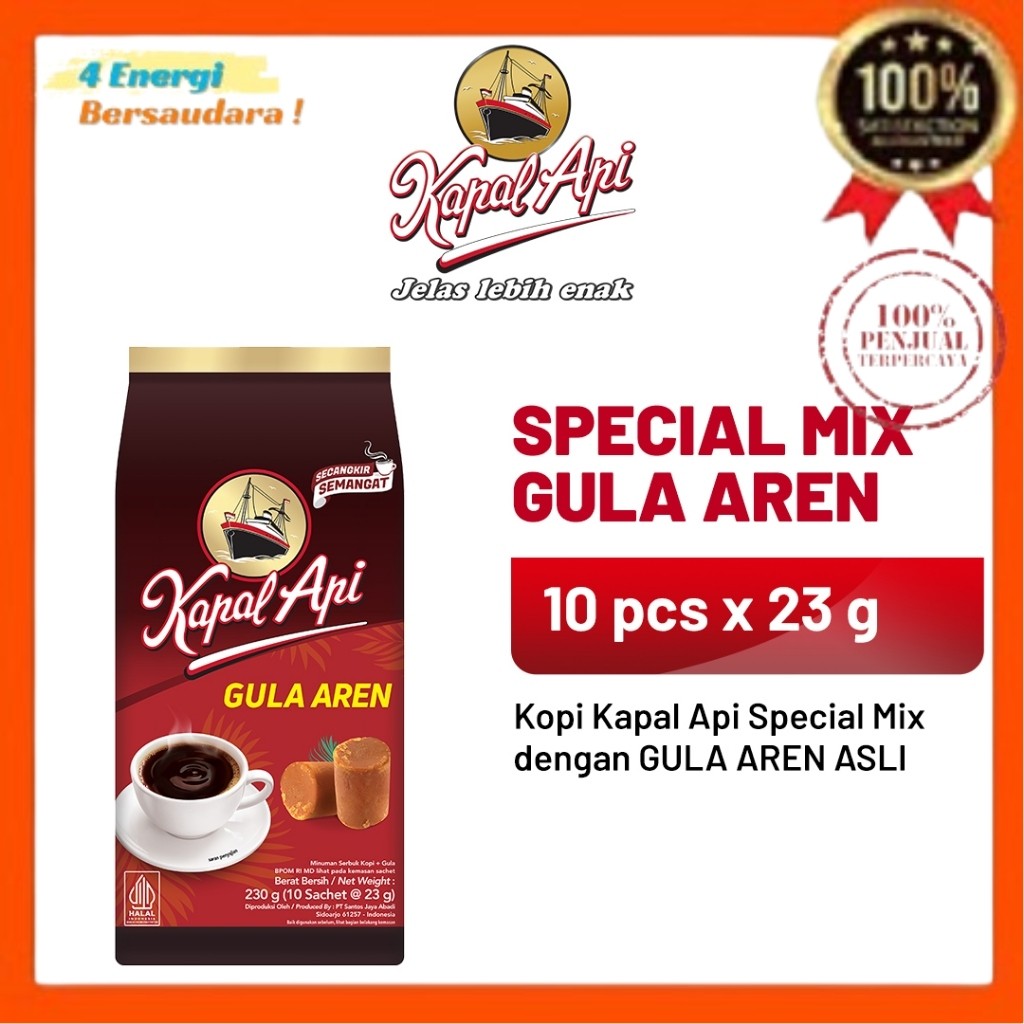 

Kopi KAPAL API Special Mix Gula Aren 1 Pack (10 x 23 gr) 4 Energi Bersaudara